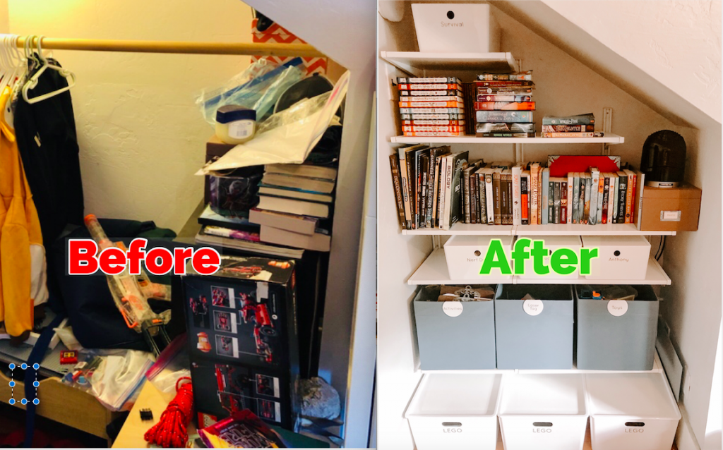 messy kids room before and after