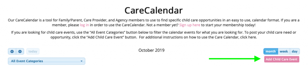 nanny booking calendar